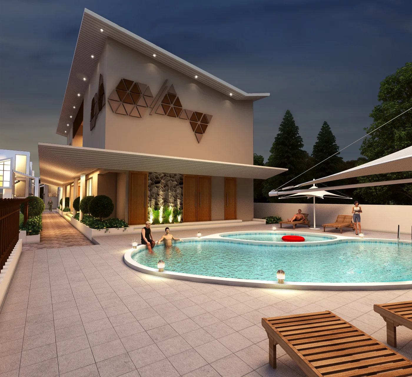 Poolside Villa Facade