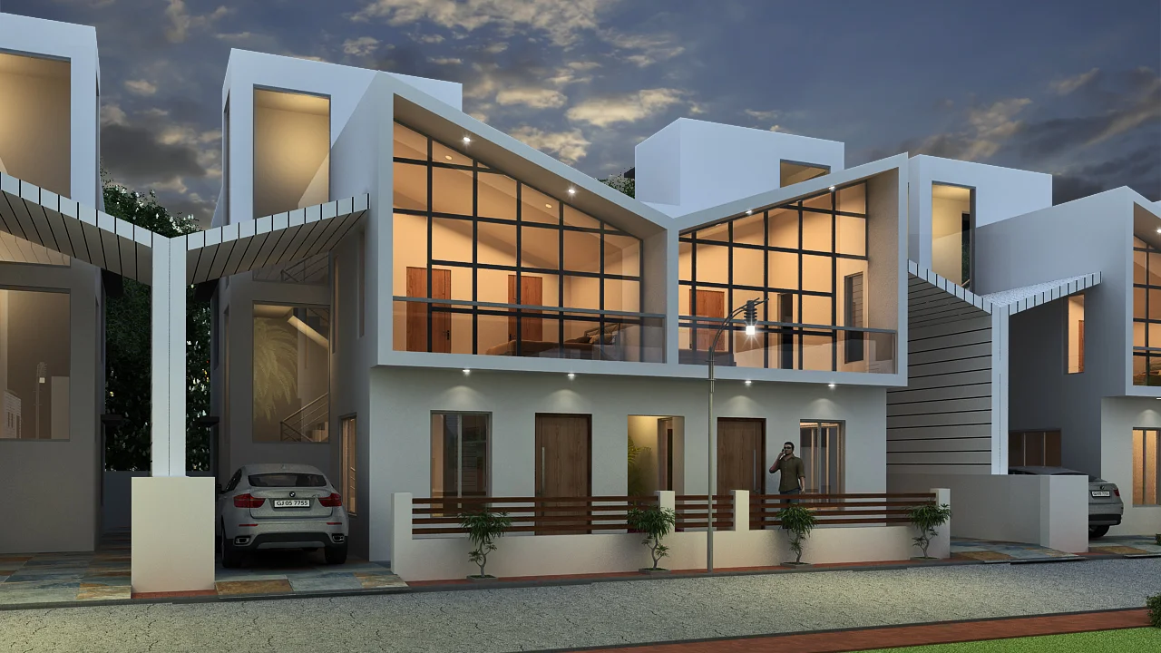 Row House Glass Facade