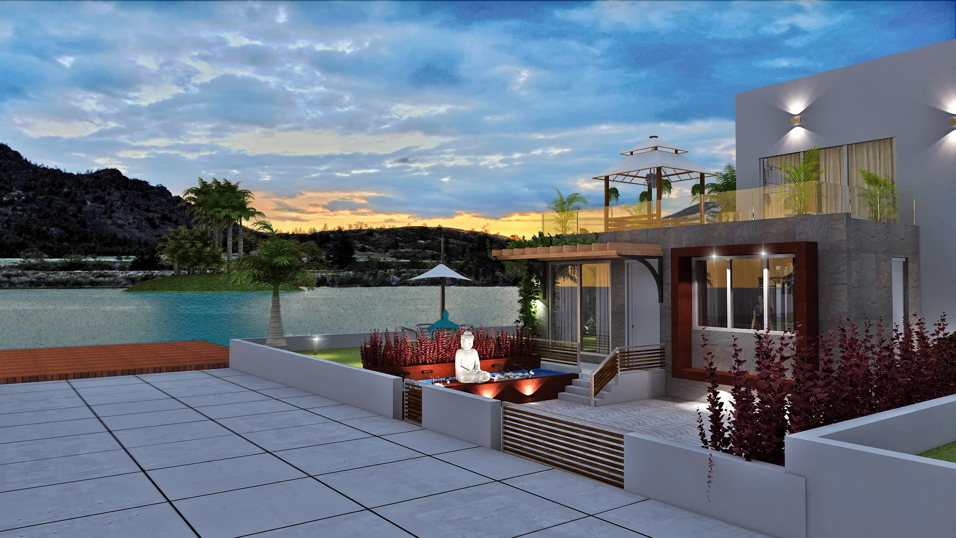 Lakefront Patio Buddha