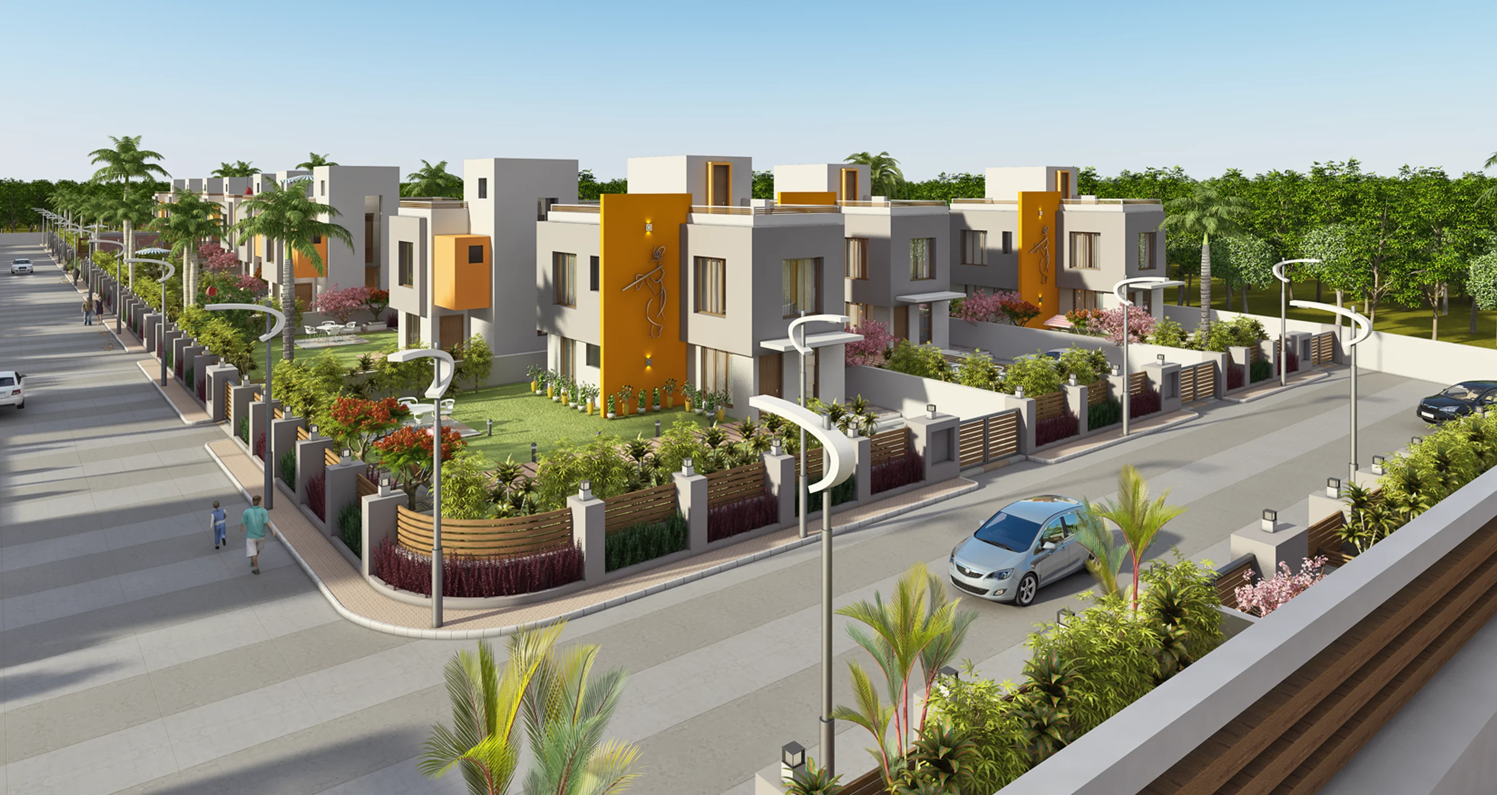 Residential Street Row View